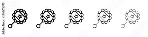 baby rattle icon filled flat sign concept for web design.
