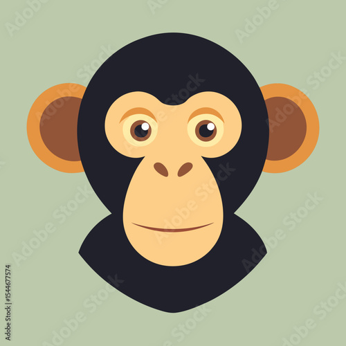 Cute chimpanzee face illustration