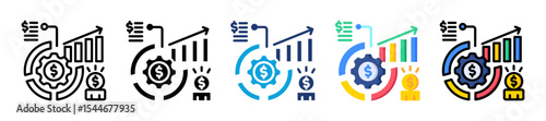 Asset Utilization Icon Set Multiple Style