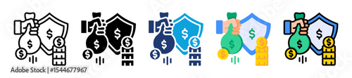 Income Insurance Icon Set Multiple Style