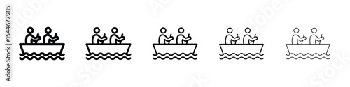 Boat race icon filled flat sign concept for web design.