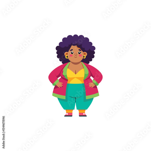 Confident Plus-Size Woman Body Positivity Illustration