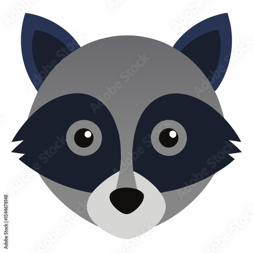 Cute cartoon raccoon face illustration