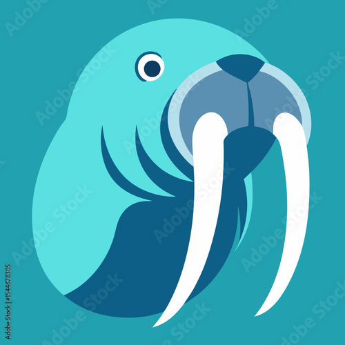 Stylized walrus head illustration