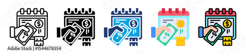 Monthly Payout Icon Set Multiple Style