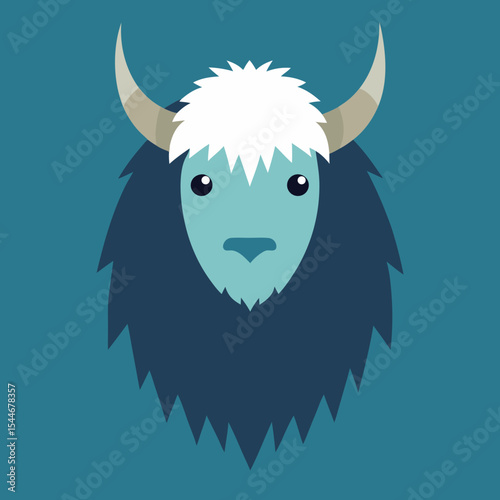 Stylized yeti face illustration design