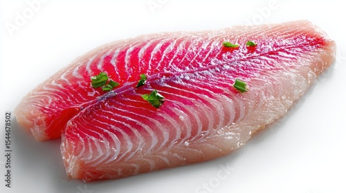 Fresh Fish Fillet with Garnish for Healthy Cooking