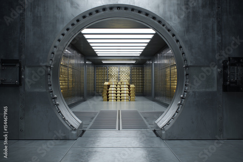 Secure gold vault operation financial institution image interior perspective wealth management