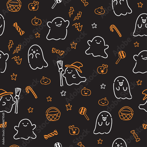ハロウィンモチーフのパターン素材