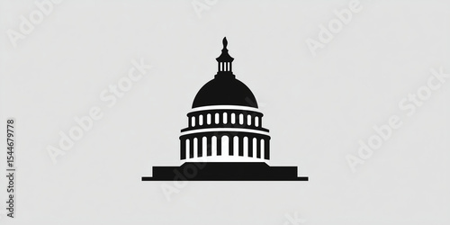 Capitol building icon washington d.C. Graphic design minimalist environment silhouette viewpoint government concept