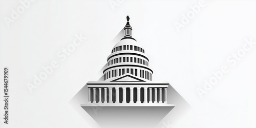 Architectural marvels the u.S. Capitol building washington d.C. Illustration modern design eye-level view civic importance