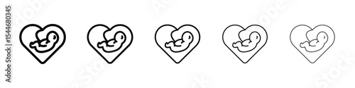 Baby in stomach icon filled flat sign concept for web design.