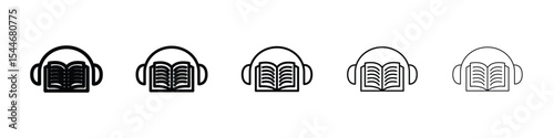 Audiobook icon filled flat sign concept for web design.
