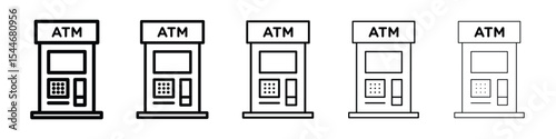 Atm icon filled flat sign concept for web design.