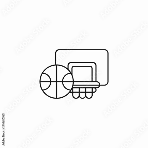 basketball hoop ball icon sign vector