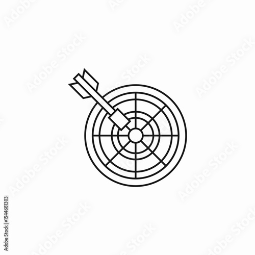 dartboard with arrow icon sign vector