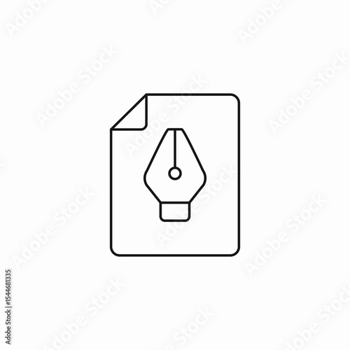 document pen tool icon sign vector
