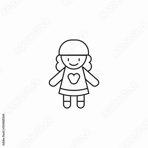 doll toy figure icon sign vector