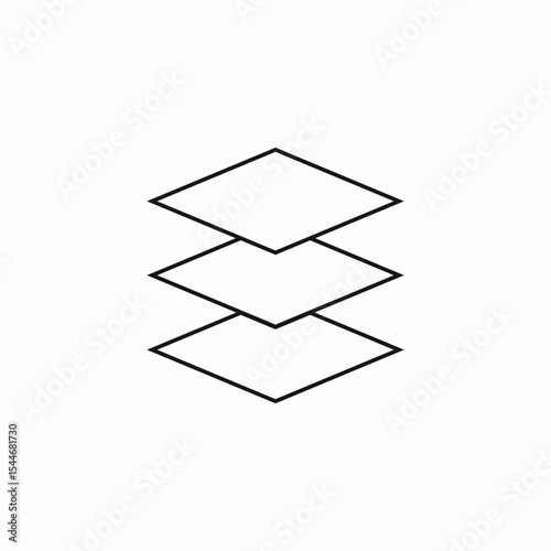 layered diamond shapes icon sign vector
