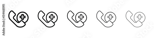 Ambulance call icon filled flat sign concept for web design.