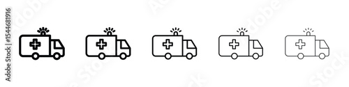 Ambulance icon filled flat sign concept for web design.
