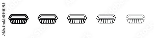 Aluminum foil food container icon filled flat sign concept for web design.