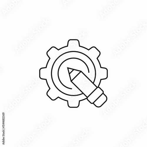 settings gear pencil icon sign vector