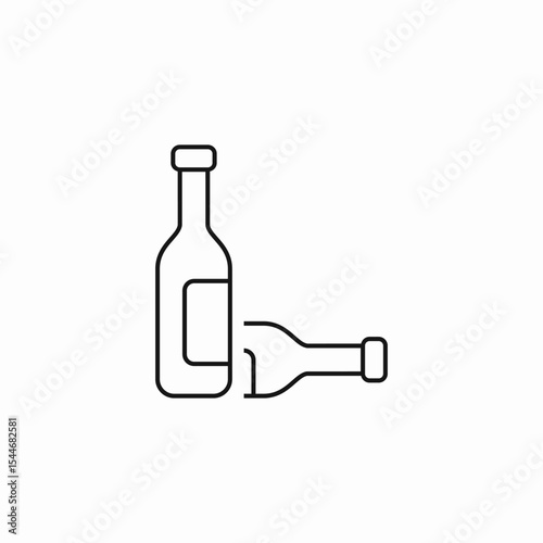 two wine bottles icon sign vector