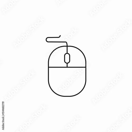 wired computer mouse icon sign vector