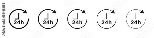 24 Hour time icon filled flat sign concept for web design.