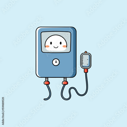 Adorable Cartoon Illustration of a Cute Blood Pressure Monitor