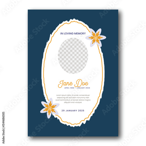 Elegant Memorial Card with Floral Accents