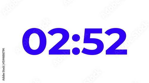 3 minutes alpha green & white Countdown timer with transparent background.