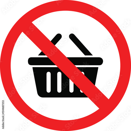 no basket sign on white background