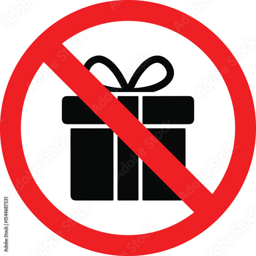 no gift sign on white background