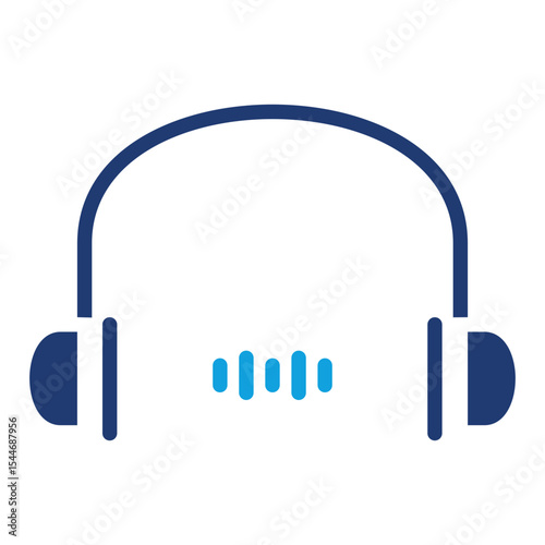 Listening icon glyph blue
