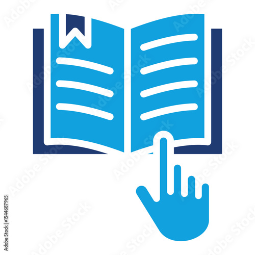 Online Reading icon glyph blue
