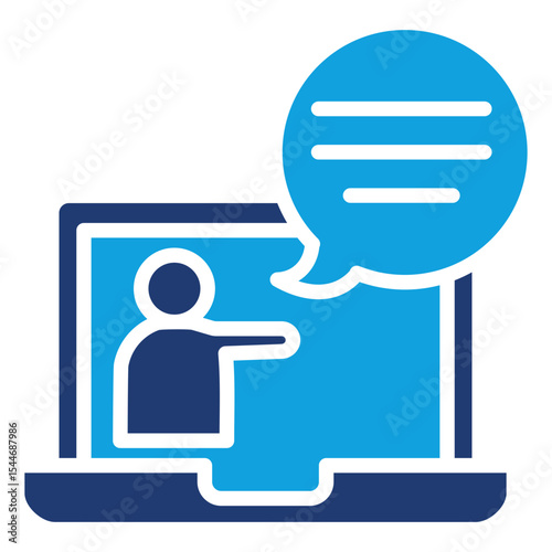 Video Lesson icon glyph blue
