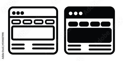 Web Browser Window Internet Interface Icon Set