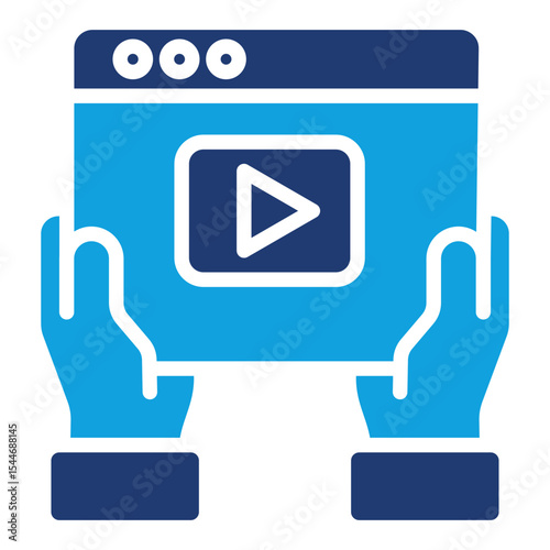 Video Tutorial icon glyph blue
