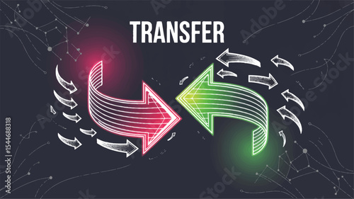 Data Transfer Illustration: A graphic illustration of a transfer process, with arrows symbolizing the flow of information and data exchange. Featuring visual cues.