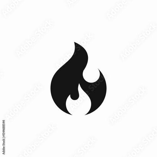 black fire flame icon sign vector