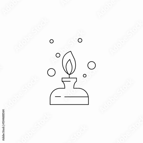 bunsen burner flame icon sign vector