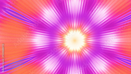 Abstract Radiant Burst with Soft Grain Texture, Symmetrical Glow Pattern in Psychedelic Style, Radiating Circular Abstract with Subtle Noise, Kaleidoscopic Starburst with Gradient Flow