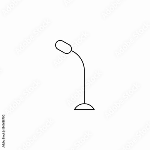 desk lamp flexible icon sign vector