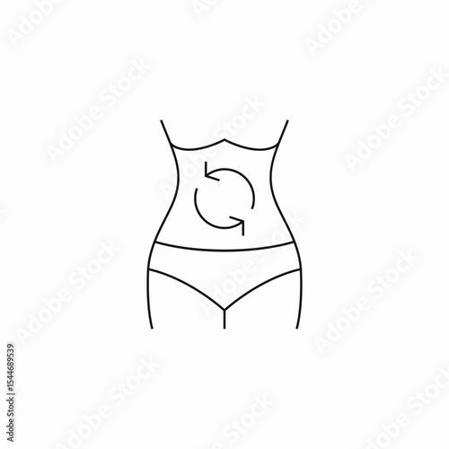 metabolism waist line woman icon sign vector