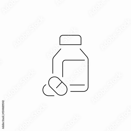 medicine bottle pills icon sign vector