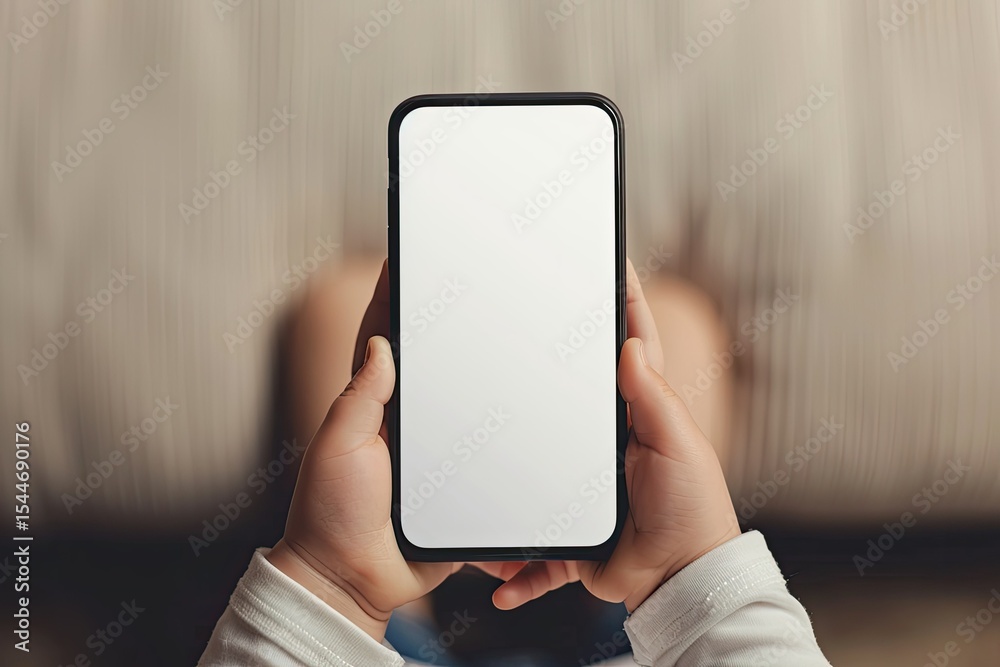 Clear Pixel Image of Smartphone in Child Hands with Incoming Sister Call on a Screen Clear Pixel Image of Smartphone in Child Hands with Incoming Sister Call on a Screen