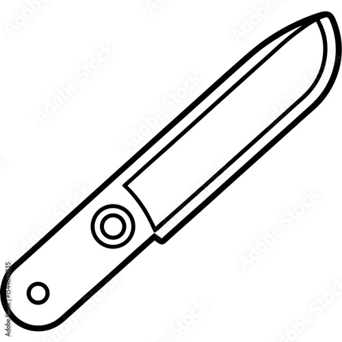 Line Art Utility Cutter Icon Design