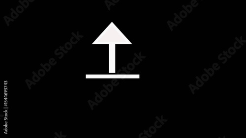 white upload icon in generic style. Downloading and uploading direction sign symbol Transparent available
